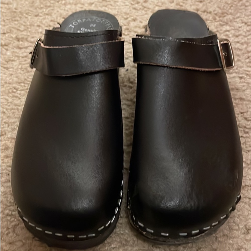 Genuine Swedish Clogs Real Leather Size 38